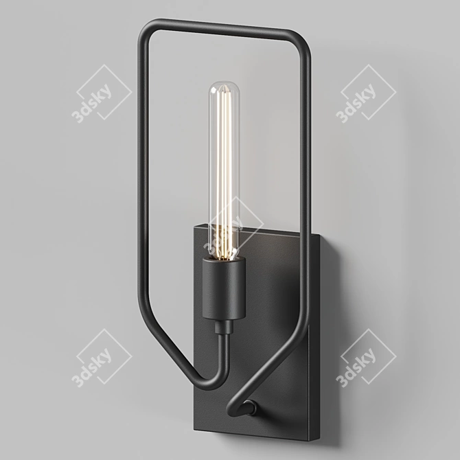 Sleek Paperclip-inspired Wall Sconce 3D model image 3