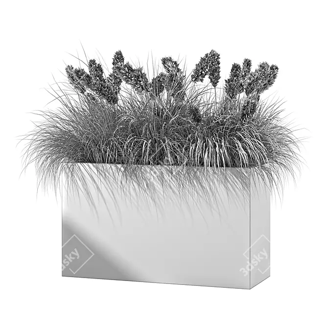 Outdoor Dried Plant Set Kit 3D model image 4