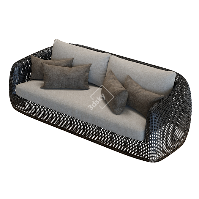 Gemini Wicker Outdoor Sofa 3D 3D model image 3