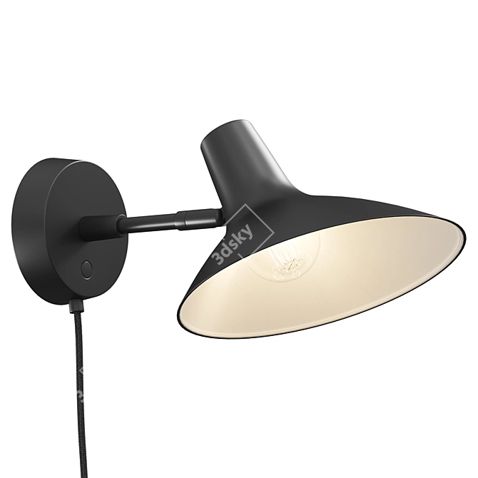 Modern Scandinavian Darci Short Sconce 3D model image 2
