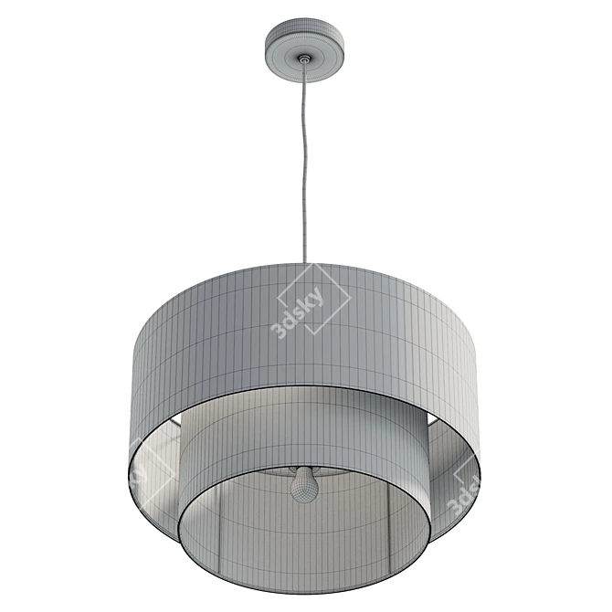 Vintage Industrial Iron Pendant Lamp 3D model image 6