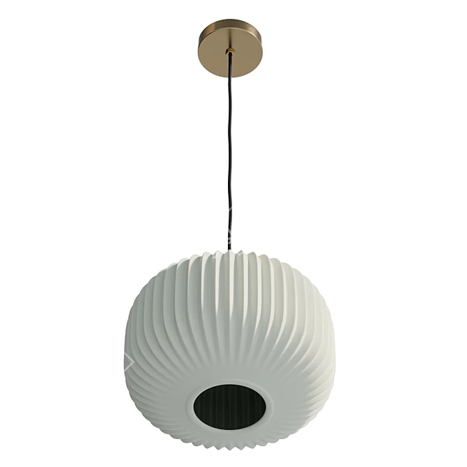 Frosted Ribbed Pendant Light 3D model image 4