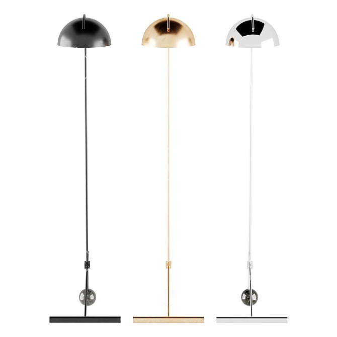 Sleek Modernistic Metal Floor Lamp 3D model image 2