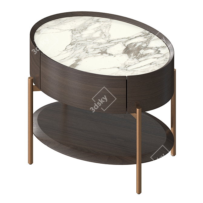 Elegant Sendai Night Stand 3D model image 2