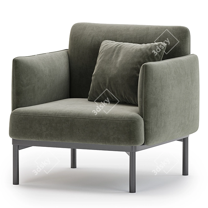 Contemporary Armchair: Penn by West Elm 3D model image 4