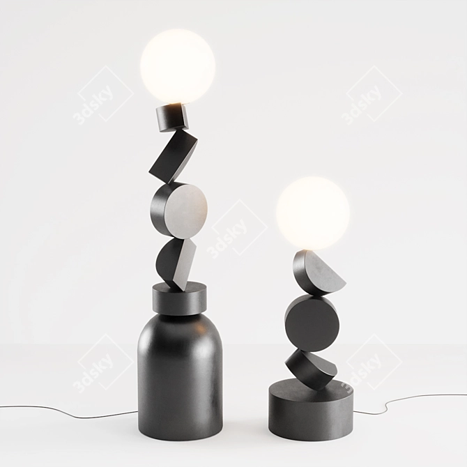 Modern Cubu Style Floor Lamp 3D model image 1