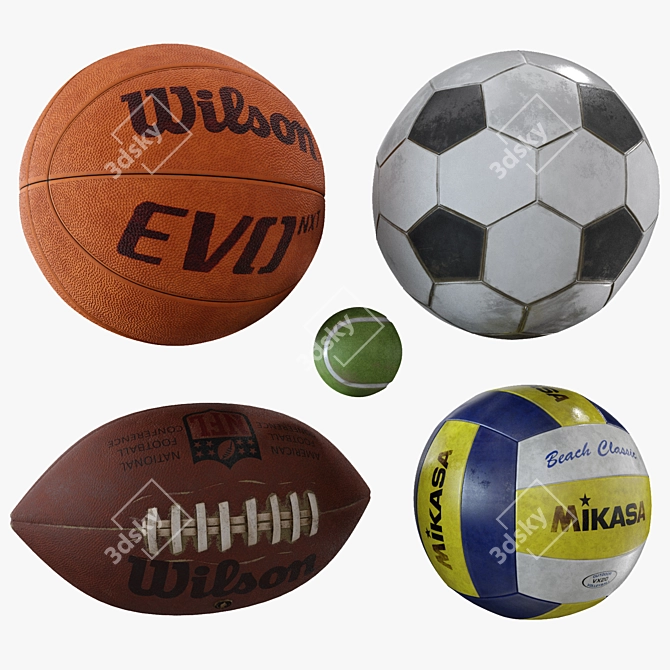  Athlete's Essential: Precision Sports Balls 3D model image 1