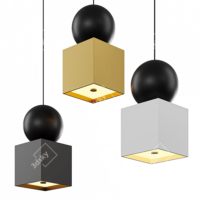 Geometric Pendant Light Fixture 3D model image 1