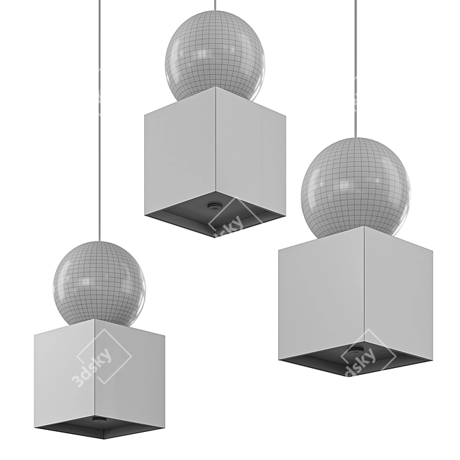 Geometric Pendant Light Fixture 3D model image 3