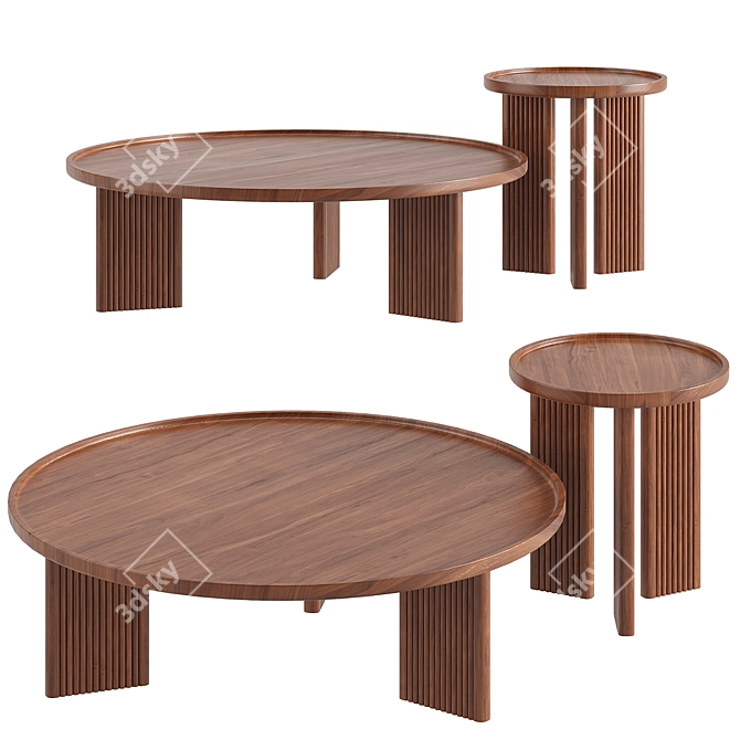 Diagil Walnut Coffee Tables 3D model image 1