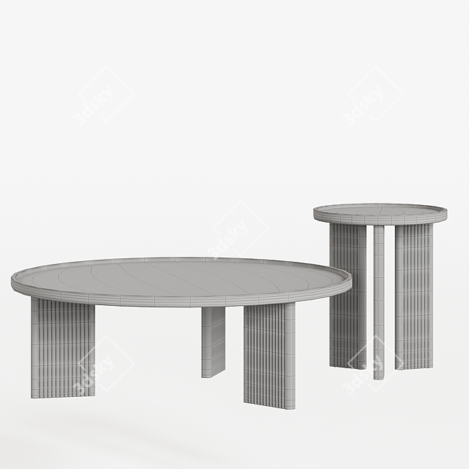 Diagil Walnut Coffee Tables 3D model image 4