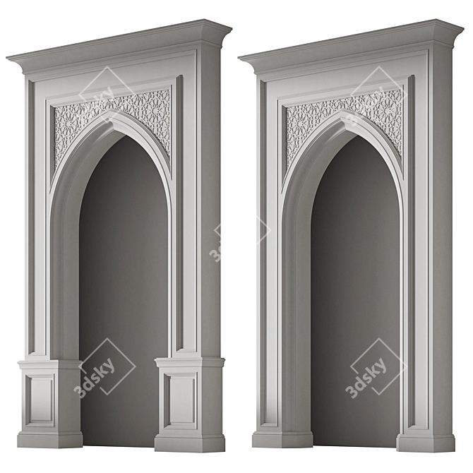 Customizable Arabesque Arch Kit 3D model image 2