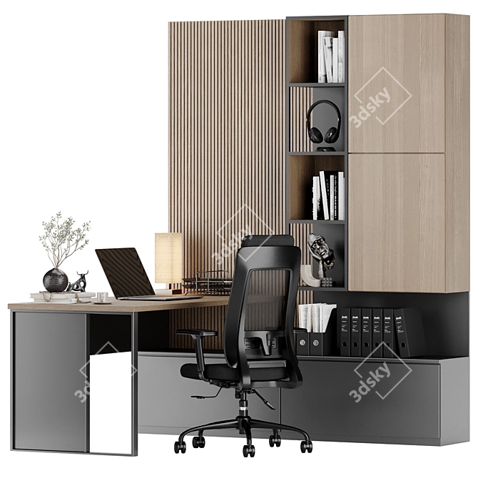 Executive Boss Desk - High-Quality Office Furniture 3D model image 1