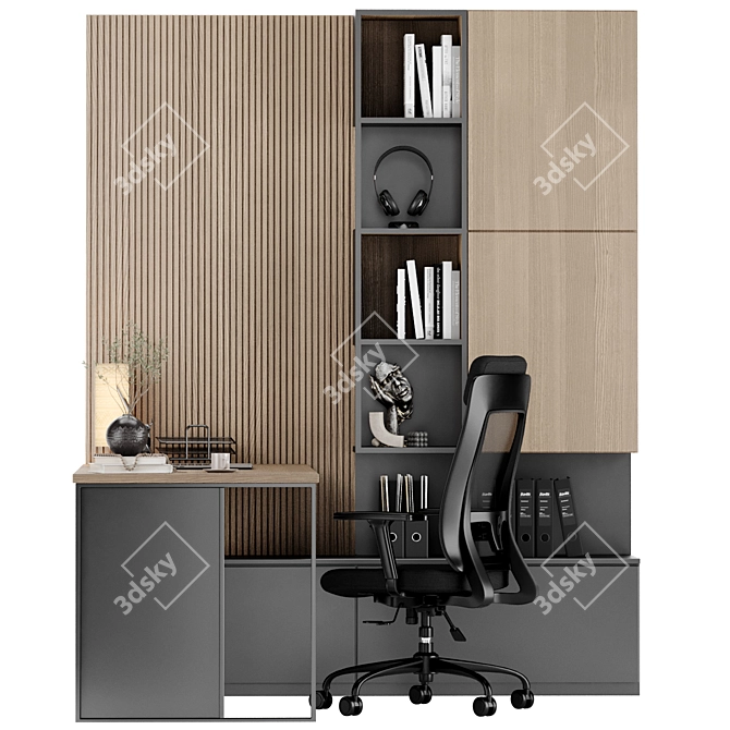 Executive Boss Desk - High-Quality Office Furniture 3D model image 2