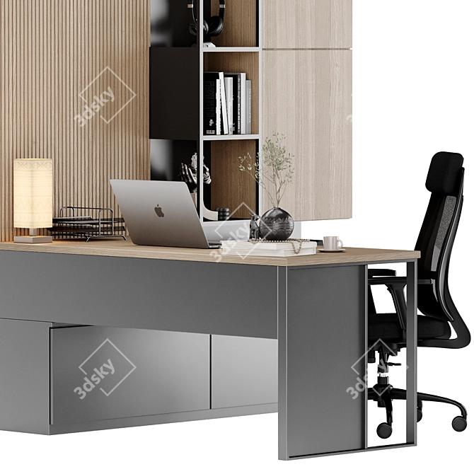 Executive Boss Desk - High-Quality Office Furniture 3D model image 4