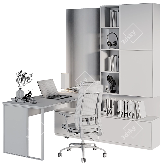 Executive Boss Desk - High-Quality Office Furniture 3D model image 6