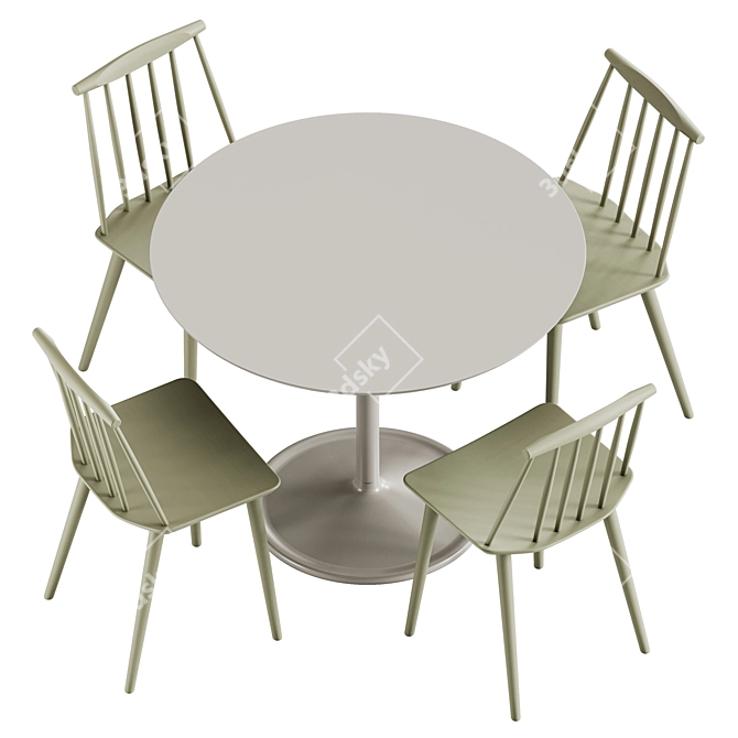 Sleek Scandinavian-Inspired Cafe Set 3D model image 2