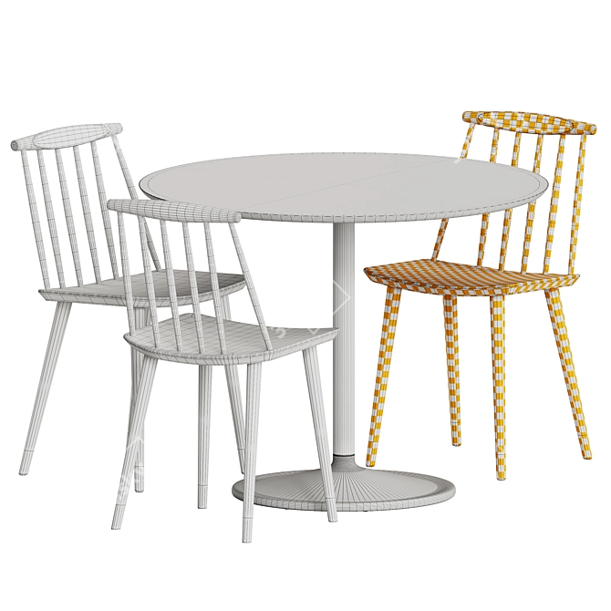 Sleek Scandinavian-Inspired Cafe Set 3D model image 7