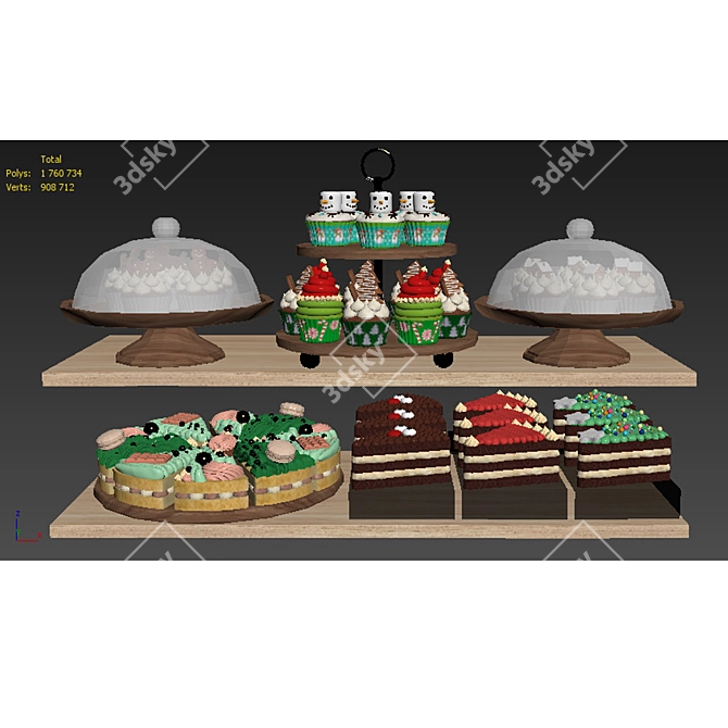 Gourmet Christmas Treats Set 3D model image 7