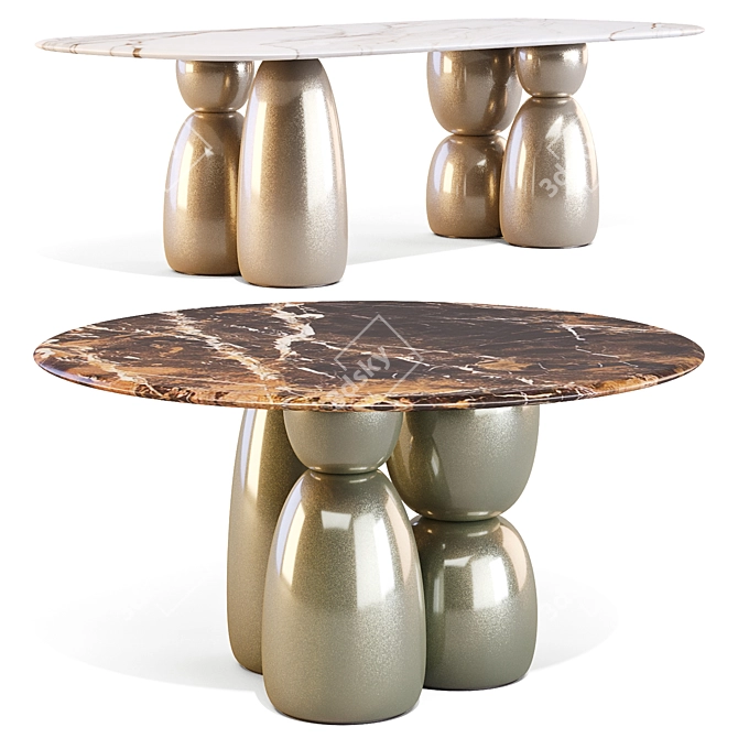 Oceanic Dunes Dining Ensemble 3D model image 1