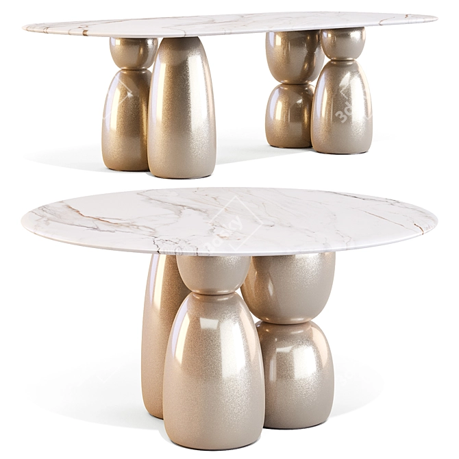 Oceanic Dunes Dining Ensemble 3D model image 2