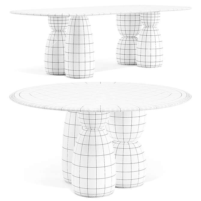 Oceanic Dunes Dining Ensemble 3D model image 5