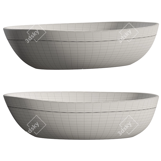 Modern Detachable Bath Tub Model 3D model image 2