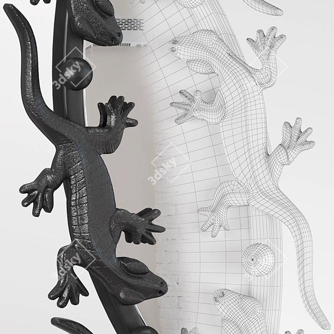 Runden Lizard Wall Mirror 3D model image 3