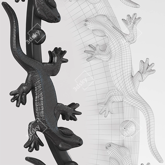 Runden Lizard Wall Mirror 3D model image 4