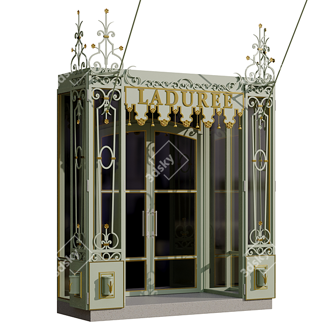 Metallic Entry Group with Gilded Elements 3D model image 8