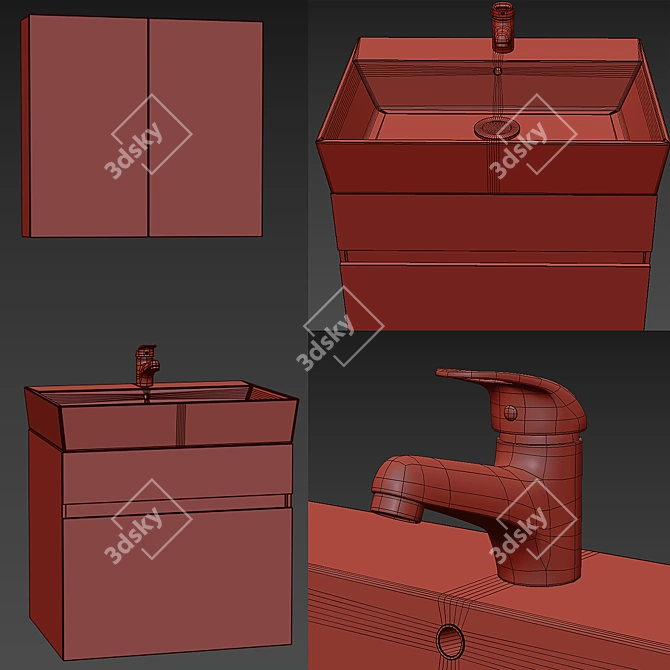  Мебель для ванной DIWO Тольятти 60 3D model image 4