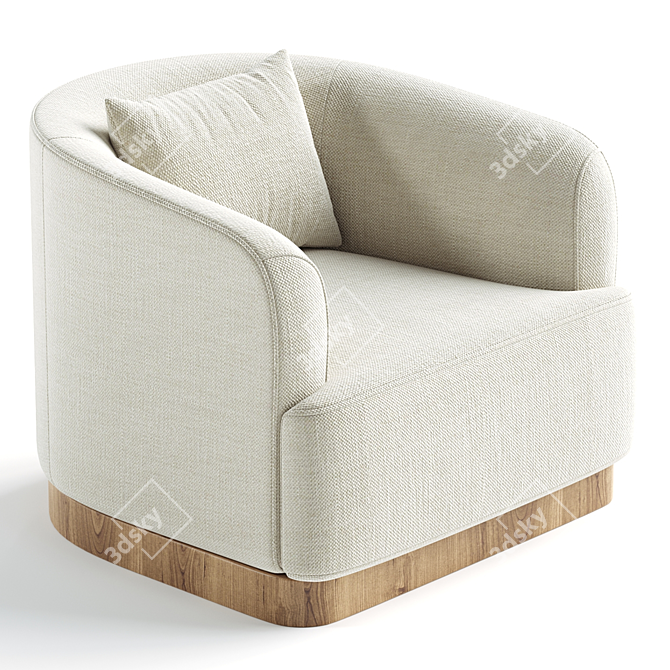 Modern Rimini Armchair: 3D Model 3D model image 2