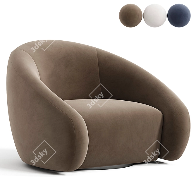 Sculpted Modern Chair Design 3D model image 1