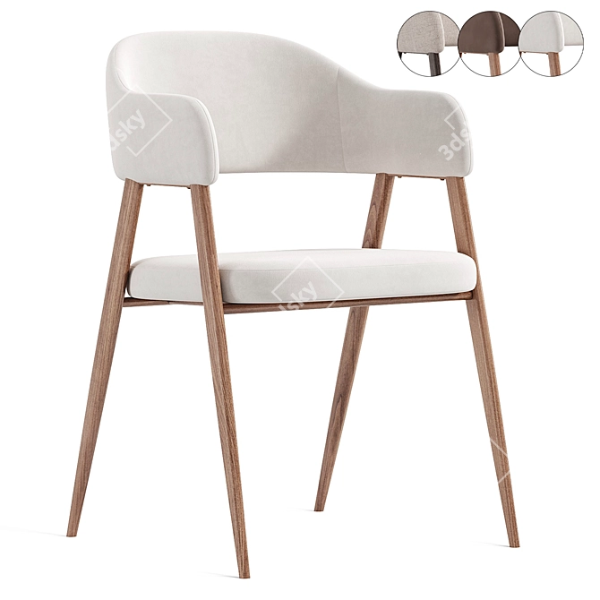 Modern Twin Chair in Gray 3D model image 3