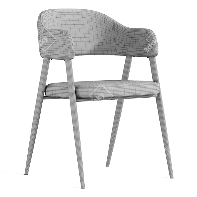 Modern Twin Chair in Gray 3D model image 6