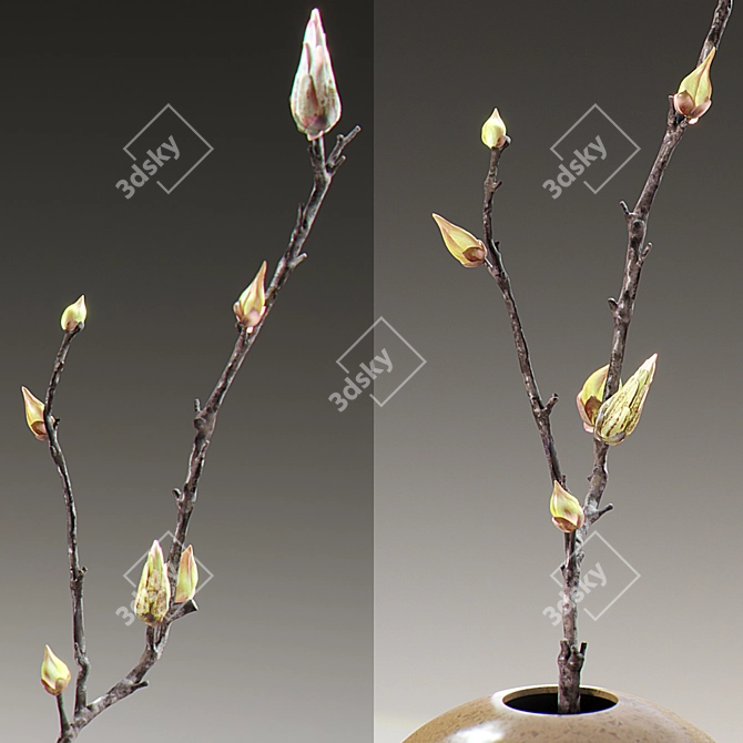 Spring Branch Bathroom Decor Set 3D model image 3