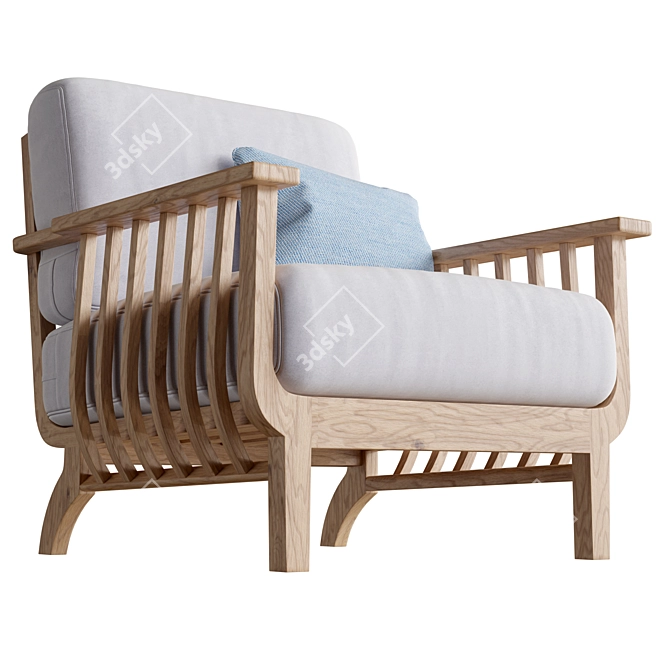 Teak Chelsea Garden Armchair: Timeless Elegance 3D model image 5