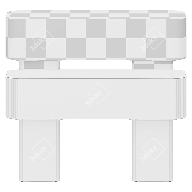 Modern White Console Table 3D model image 2