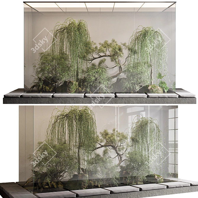  Glass-Encased Bonsai and Grass 3D model image 8