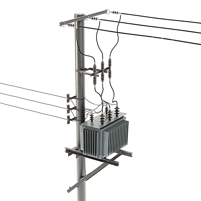 Electric Pole 3D Model Obj 3D model image 3