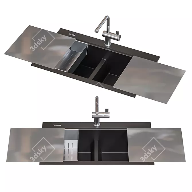  Ruvati Triple Sink Set 3D model image 3