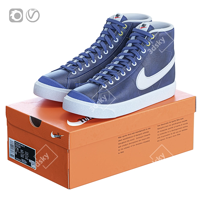 Premium Nike Blazer Shoes 2015 3D model image 1