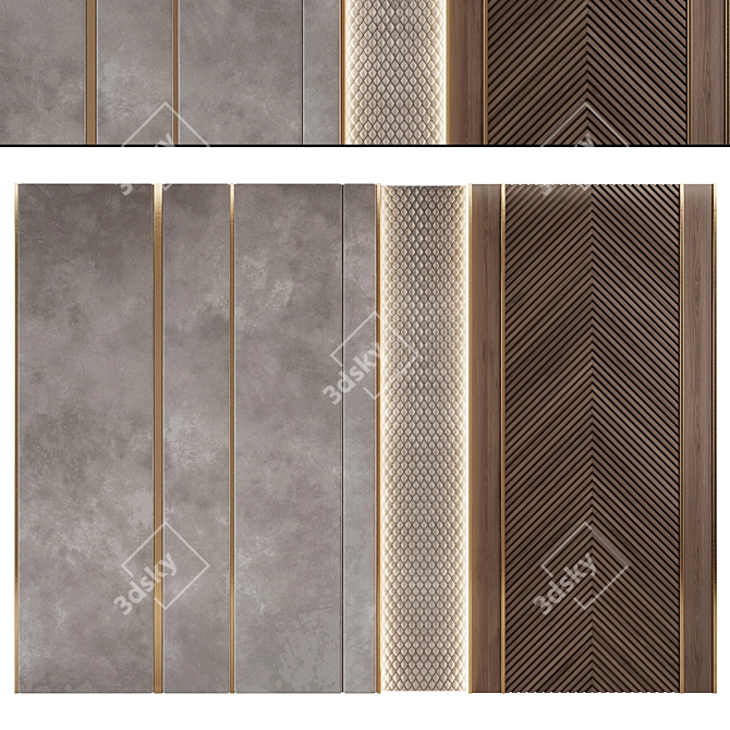 Modern 3D Wall Panel Decor 3D model image 1