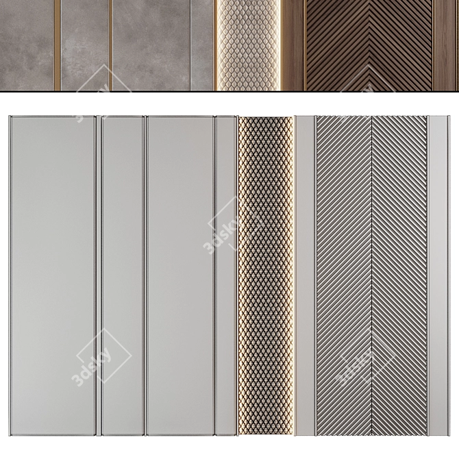 Modern 3D Wall Panel Decor 3D model image 3