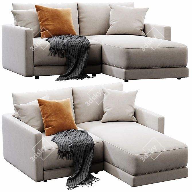 Modern 2-Piece Sectional Sofa 3D model image 3