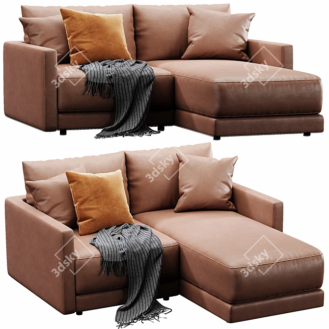 Modern 2-Piece Sectional Sofa 3D model image 4