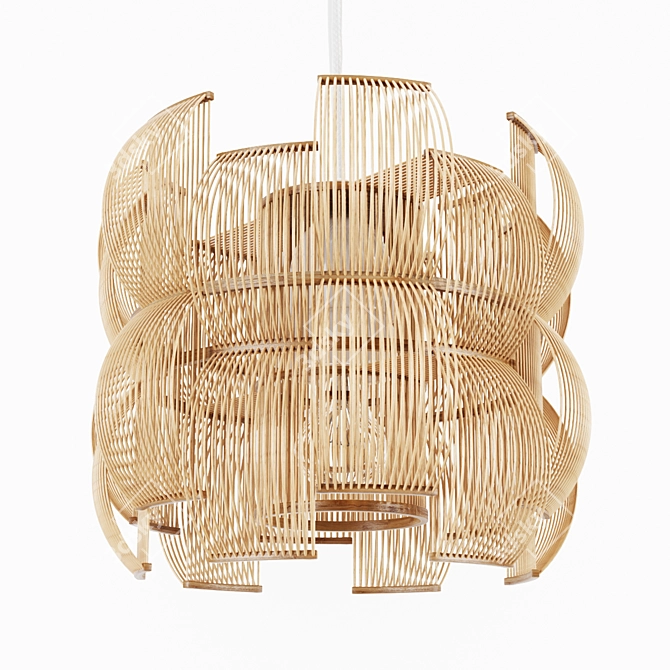 Bamboo Lines Pendant Light 3D model image 6