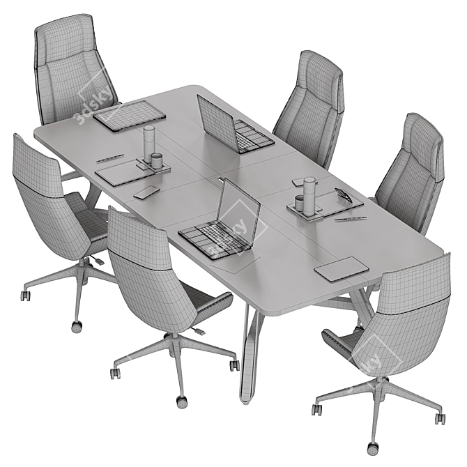 Modern Minimalistic Meeting Table 3D model image 2