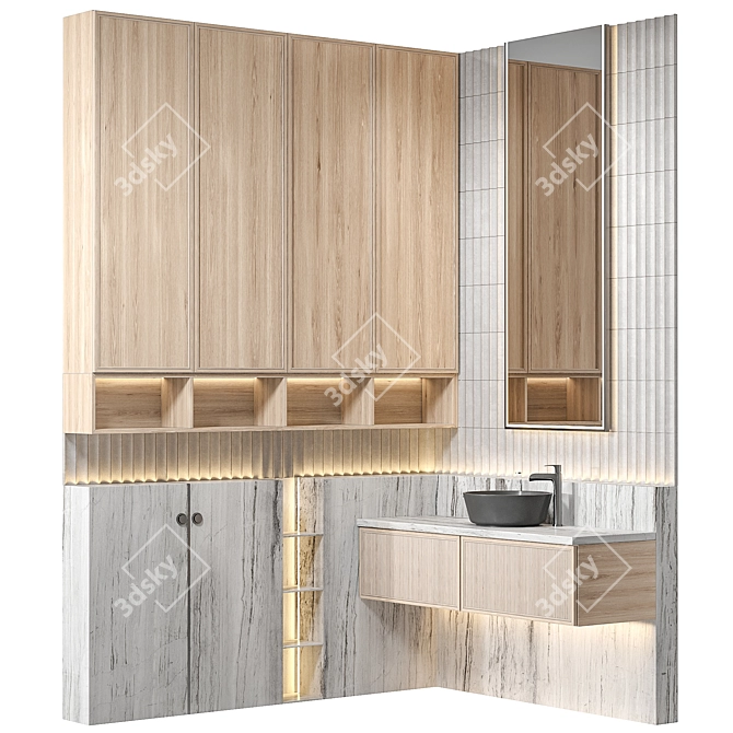 Customizable Bathroom Furniture Set 3D model image 1