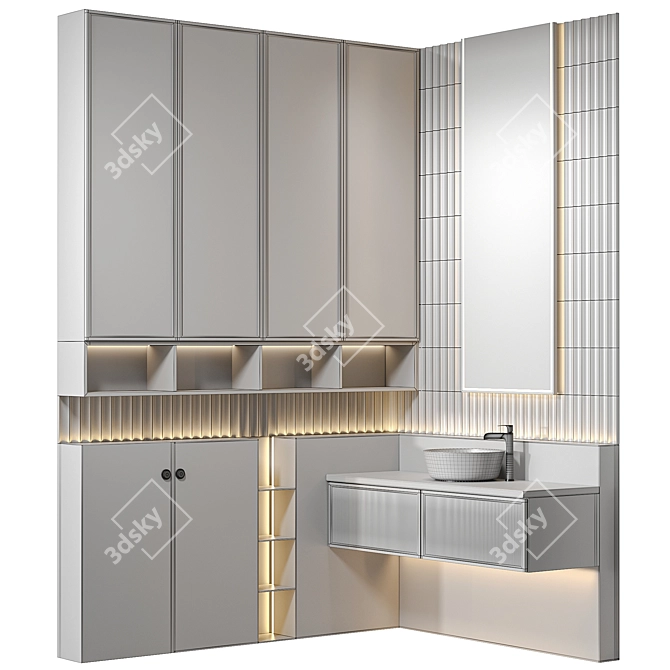 Customizable Bathroom Furniture Set 3D model image 3